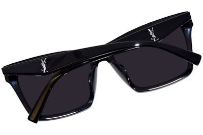 Pre-owned Saint Laurent Sl-m104/f 002 Sunglasses Women's Black/grey Square Shape 58mm In Gray