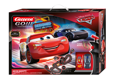 Carrera 62477 Go!!! DISNEY Pixar CARS 3 Neon Lights Slot Car Racing Set  1:43