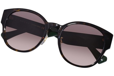 Pre-owned Gucci Gg1304sk 002 Sunglasses Women's Havana/brown Gradient 56mm