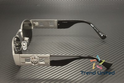 Pre-owned Versace Ve2264 10016g Matte Gunmetal Grey Mirror Silver 56 Mm Unisex Sunglasses