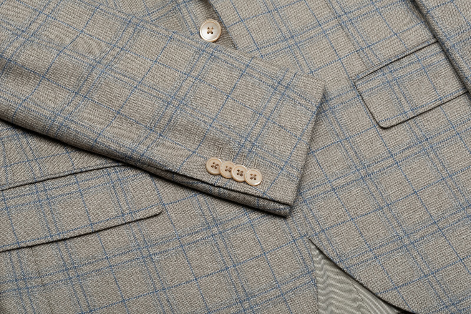 CORNELIANI CORNELIANI SARTORIAL JACKE BLAZER GRAU KARIERT SCHURWOLLE REGULAR FIT