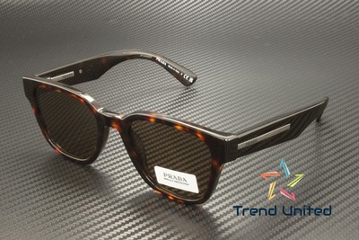 Pre-owned Prada Pr A04s 17n08t Havana Brown 52 Mm Men's Sunglasses