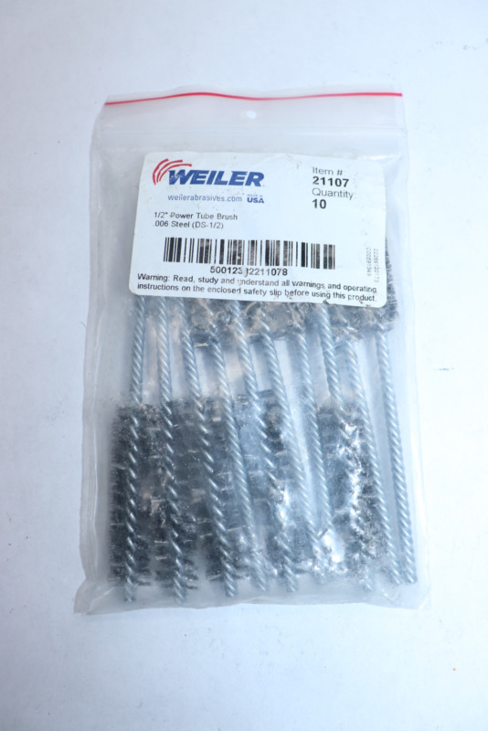 (10-Pk) Weiler Power Tube Brush Steel 1/2" 21107 