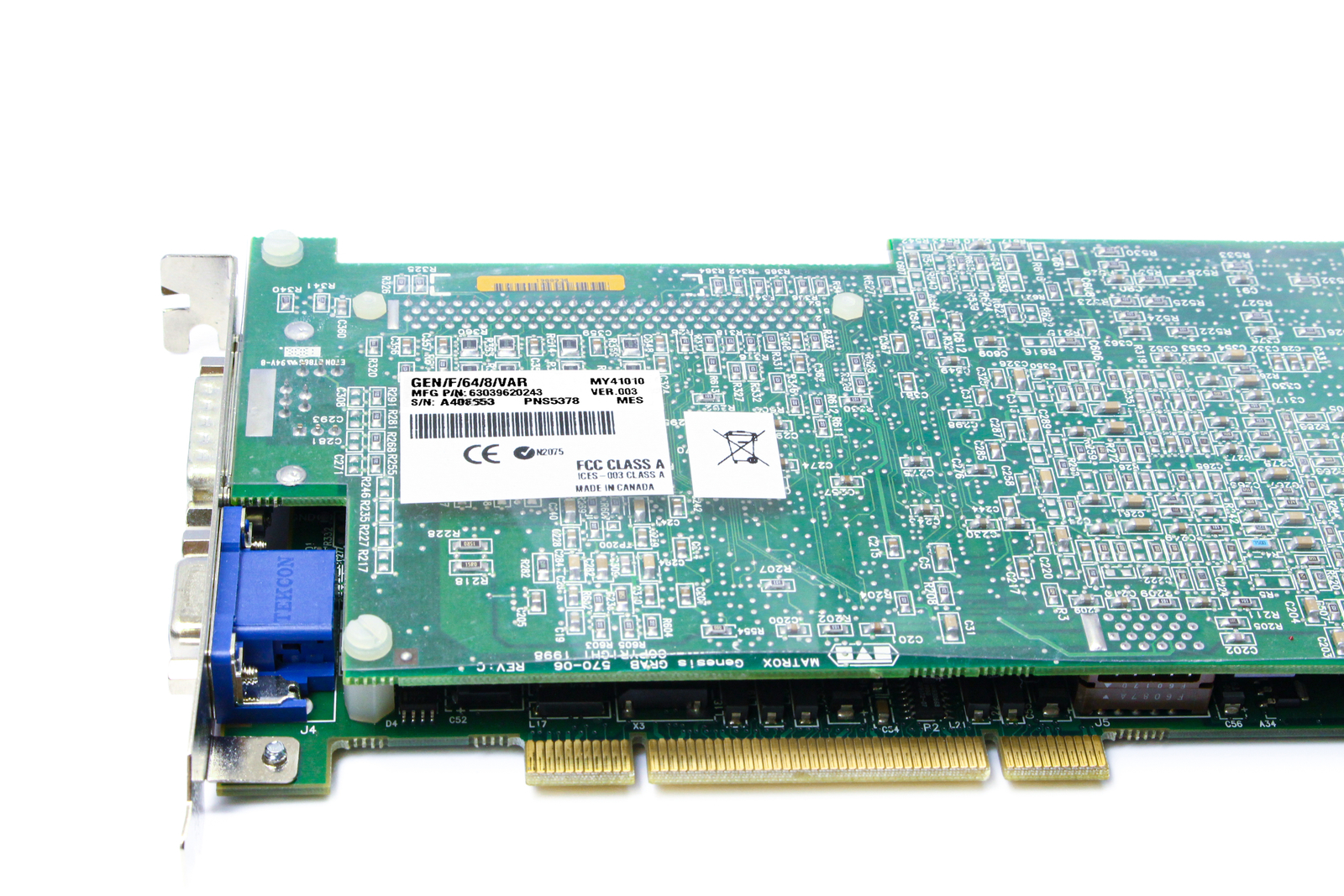 Matrox Genesis VAR Grabber GEN/F/64/8/VAR 570-06 63039620243 Support + Warranty - Picture 1 of 8