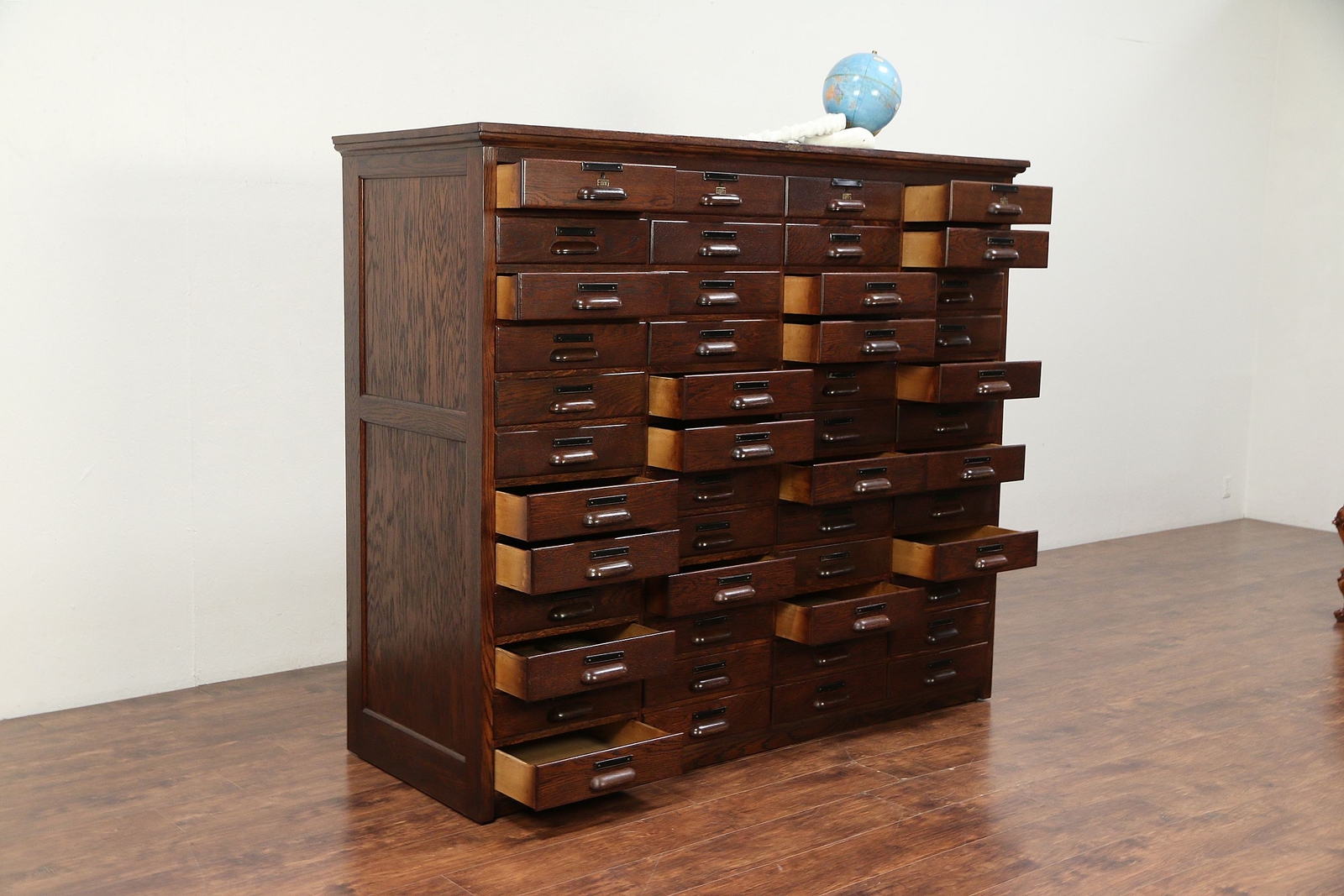 Oak Antique 48 Drawer File or Collector Cabinet, Signed Peterson #29553