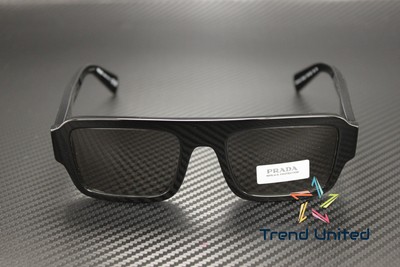 Pre-owned Prada Pr A05s 16k08z Black Dark Grey 53 Mm Men's Sunglasses In Gray