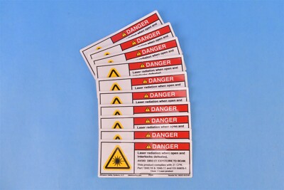 10 ANSI Danger Safety Labels: DANGER Laser Radiation Class 1 Laser Stickers 3.3''