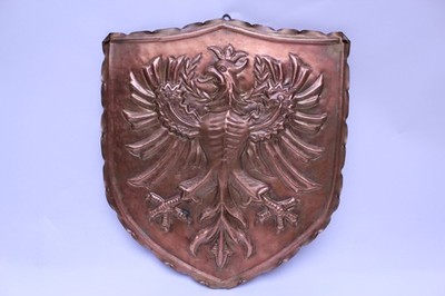 Handgefertigtes Kupferrelief 28x25cm Livio Costa - Adler Wappen - Kunsthandwerk