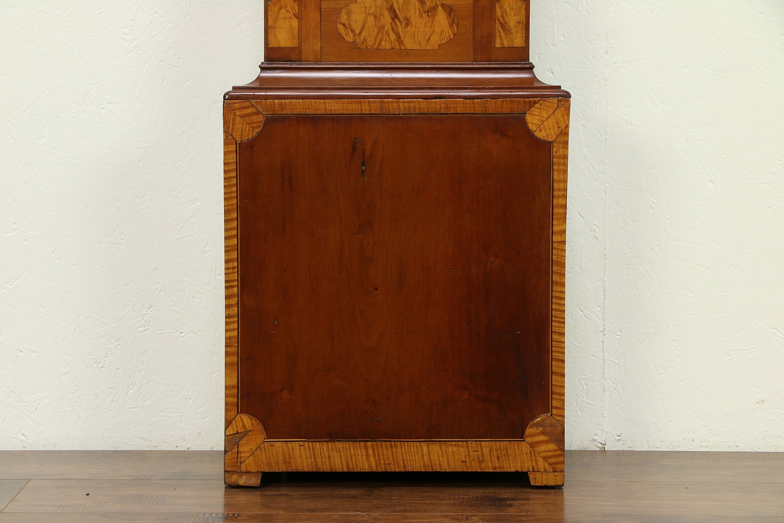 Cherry & Maple Tall Case Antique Grandfather Clock, Quartz, Whiting CT #30459
