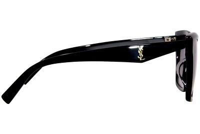 Pre-owned Saint Laurent Sl-m104/f 001 Sunglasses Black/grey Gradient Rectangle Shape 58mm In Gray