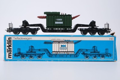 Märklin H0 4617 Tiefladewagen mit Trafo-Union DB