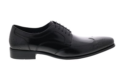 

Carrucci KS099-813 Мужские черные кожаные оксфорды и туфли на шнуровке с крыльями и броги, Черный, Carrucci KS099-813