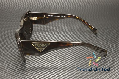 Pre-owned Prada Pr 13zs 2au06b Tortoise Dark Brown 50 Mm Women's Sunglasses