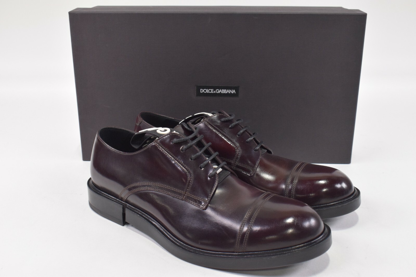 Pre-owned Dolce & Gabbana Dolce&gabbana Nwb Derby Dress Shoes Size 40 7 Us In Cordovan W/ Logo Strap In Red