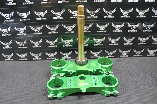19-24 KAWASAKI KX450 KX450F XTRIG ROCS TRIPLE CLAMPS GREEN 23MM TREE STEM CLAMP