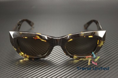 Pre-owned Bottega Veneta Bv1251s 002 Cat Eye Acetate Havana Brown 52 Mm Women's Sunglasses