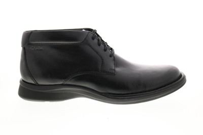 

Clarks Kempton Mid 26146397 Мужские Черные Кожаные Ботинки Чукка На Шнуровке 10, Черный, Clarks Kempton Mid