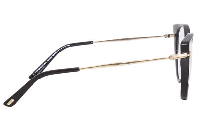 Pre-owned Tom Ford Tf5815-b 001 Eyeglasses Women's Shiny Black/blue Block Full Rim 54mm In Demo