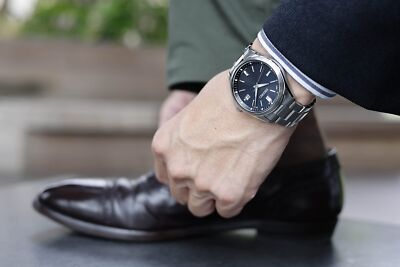 Pre-owned Seiko Selection Sbtm323 Black Solar Atomic Radio Men's Watch With Box