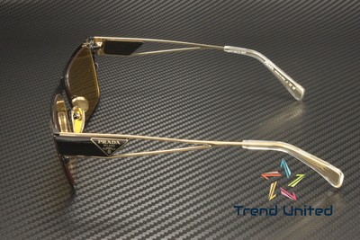 Pre-owned Prada Pr 71zs 1ab0b7 Black Yellow 56 Mm Men's Sunglasses