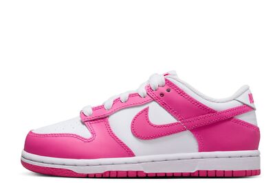 Little Kid's Nike Dunk Low White/Laser Fuchsia (FB9108 102)