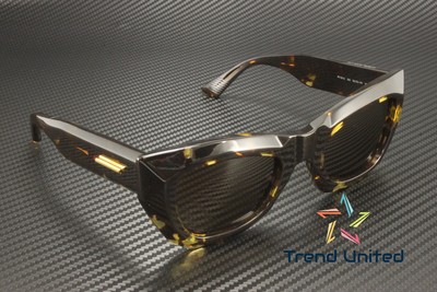 Pre-owned Bottega Veneta Bv1251s 002 Cat Eye Acetate Havana Brown 52 Mm Women's Sunglasses