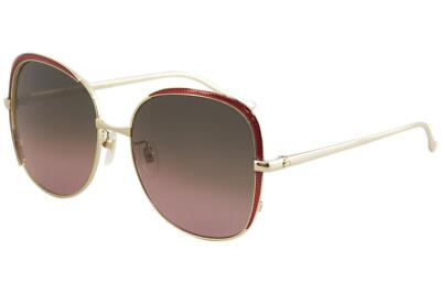 Pre-owned Gucci Women's Gg0400s Gg/0400/s 003 Gold/red Fashion Square Sunglasses 58mm In Green