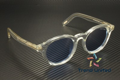 Pre-owned Tom Ford Ft1123 D 26v Acetate Crystal Blue 49 Mm Men's Sunglasses