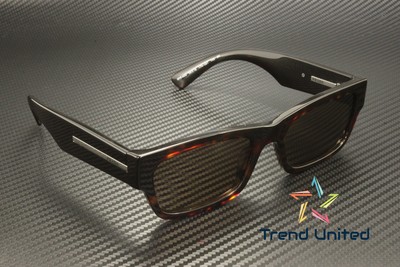Pre-owned Prada Pr A03s 17n08t Havana Brown 56 Mm Men's Sunglasses