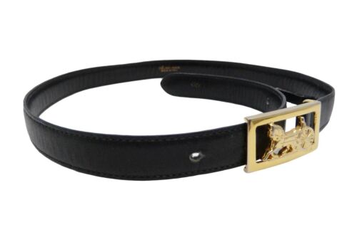 Auth CELINE - Black Gold Leather Hardware Belt | eBay Auth CELINE - Black Gold Leather Hardware Belt | eBay