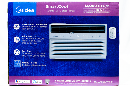 Midea 12,000 BTU Room Window Air Conditioner Remote Control EnergyStar MAW12S1YW