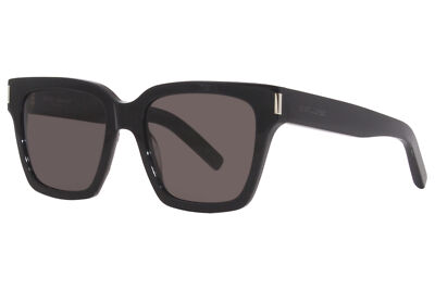 Pre-owned Saint Laurent Sl507 001 Sunglasses Black/grey Lenses Rectangle Shape 54mm In Gray