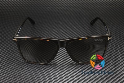 Pre-owned Tom Ford Fletcher Ft0832 52h Havana Brown Polarized Plastic 57 Men's Sunglasses