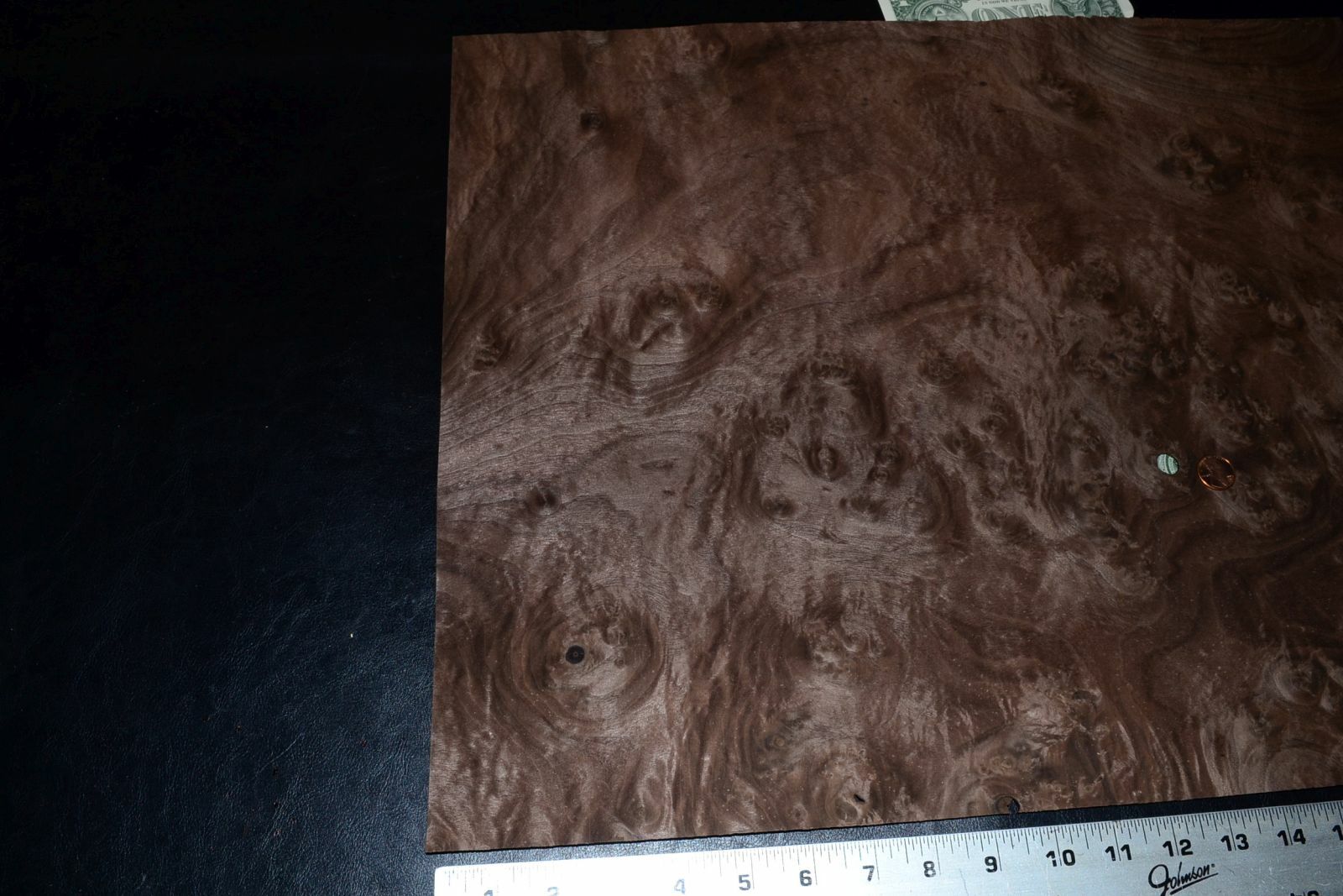 Walnut Burl Raw Wood Veneer Sheet 17 x 21 inches 1/42nd                 8627-8