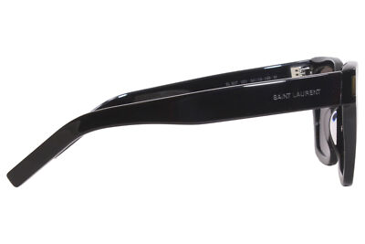 Pre-owned Saint Laurent Sl507 001 Sunglasses Black/grey Lenses Rectangle Shape 54mm In Gray