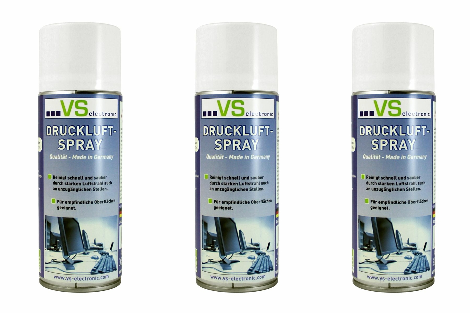 Druckluftspray 3 x 400ml Dose Techstar24 AiR Duster Reinigungsspray