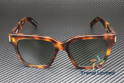 Pre-owned Saint Laurent Sl 507 003 54 Rectangular Havana Shiny Green 54 Unisex Sunglasses
