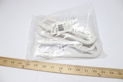 (6-Pk) Tee-Zed Cabinet Glide Lock Extra Long White T930 