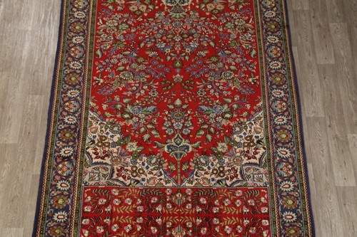 Handmade Floral Red 6x9 Collectable Wool Sarouk Oriental Area Rug 9' 7