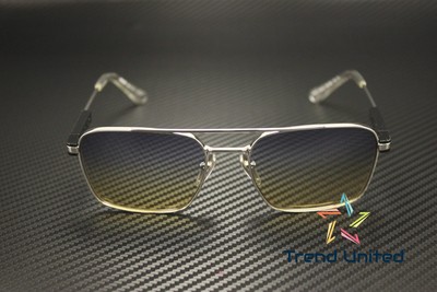 Pre-owned Prada Pr 67zs 1bc06z Silver Iris Sfumato Sole 56 Mm Unisex Sunglasses