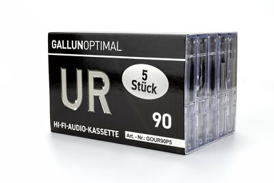 GALLUNOPTIMAL UR90 Audiokassetten 90 min. Leerkassetten neu 5er Pack 