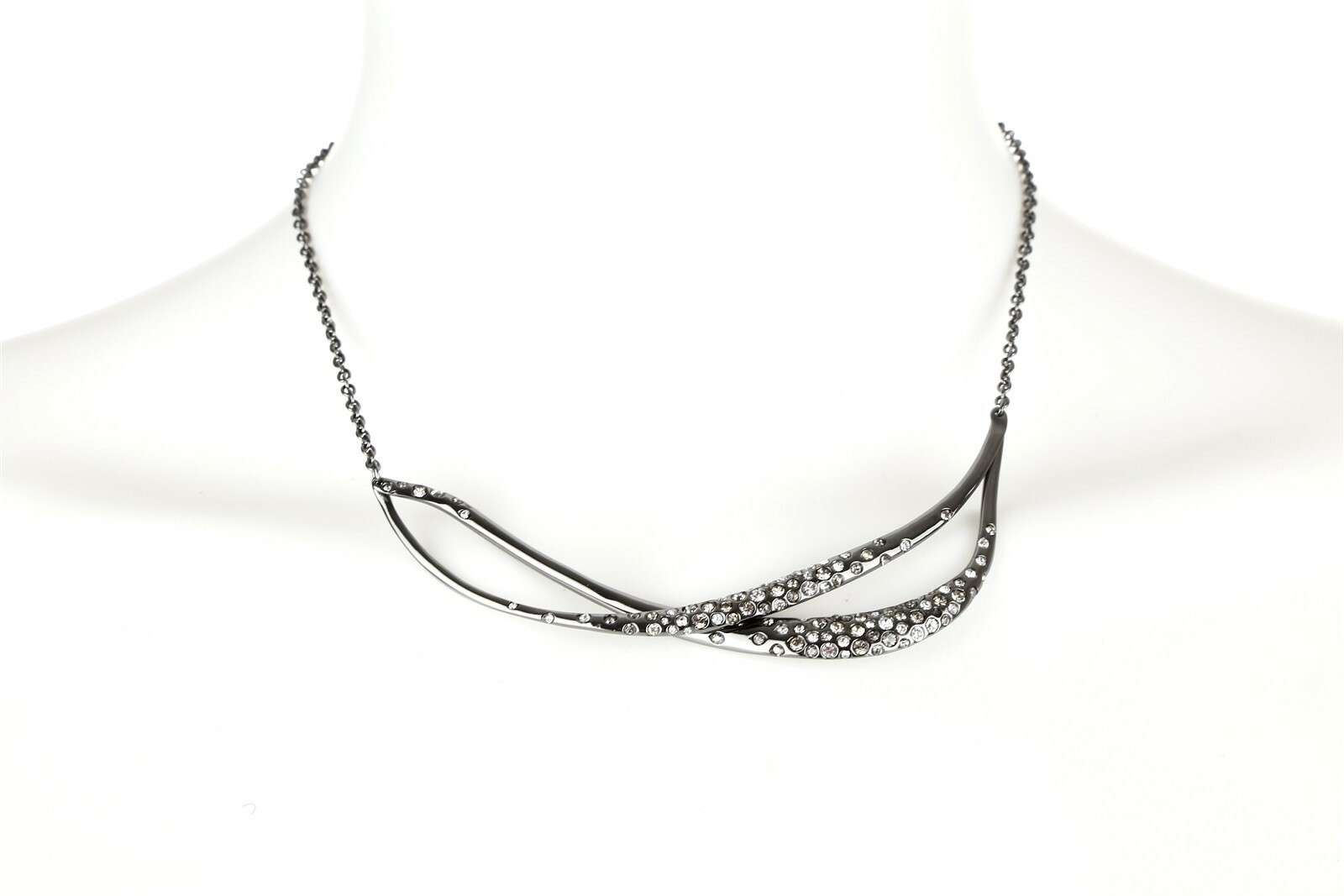 Alexis Bittar 128474 Wave Crescent Pave Crystal Encrusted Bib Necklace $245