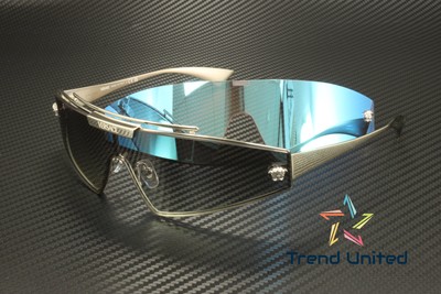 Pre-owned Versace Ve2265 100011 Silver Grey Gradient 44 Mm Women's Sunglasses