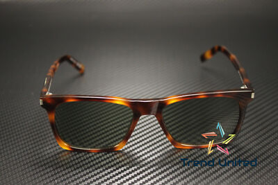 Pre-owned Saint Laurent Sl 559 002 Squared Acetate Havana Green 54 Mm Unisex Sunglasses