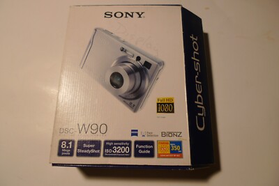 NEW Sony Cyber-shot DSC-W90 8.1MP digital camera silver Super SteadyShot ISO3200