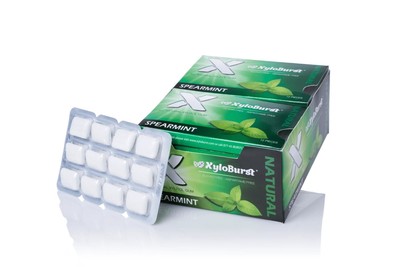 XyloBurst Spearmint Xylitol-Blister Pack Gum 12 Pack Box Box