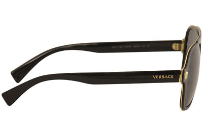 Pre-owned Versace Men's Medusa Charm Ve2199 2199 1002/81 Pilot Polarized Sunglasses 56mm In Gray