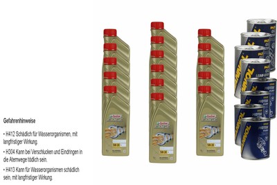 16L Olio Motore Castrol EDGE Titanium FST 5W-30 LL 4xLeak-Stop+Flush Motore