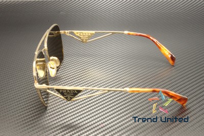 Pre-owned Prada Pr A50s 5ak01t Gold Dark Brown 59 Mm Women's Sunglasses