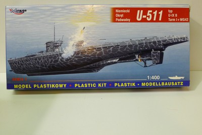 MIRAGE HOBBY NIEMIECKI OKRET PODWODNY U 511 TYPE U-IX B TURM I WG42 REF 40041